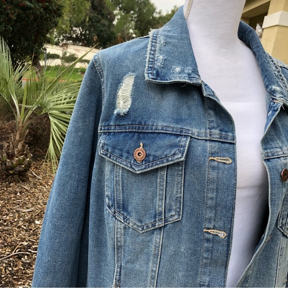 One 5 One Distressed Demin Jacket 2XL NWOT - Picture 2 of 10